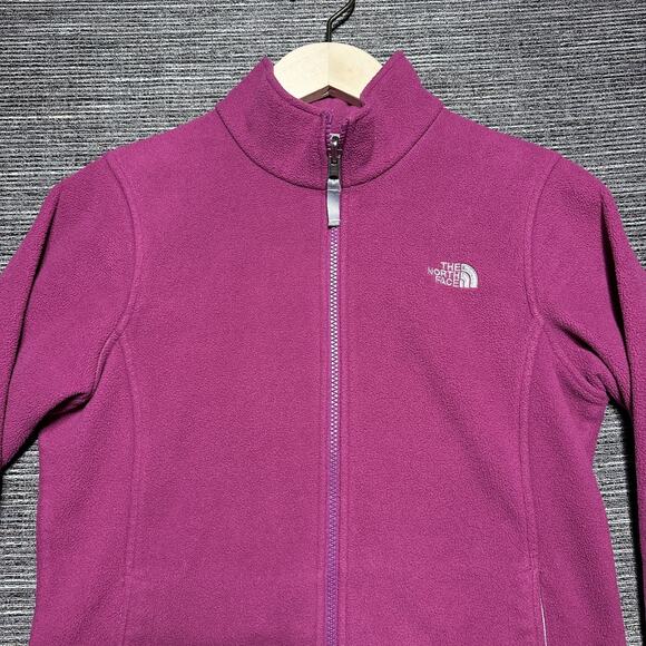 North Face Sweater Girls L 14/16 Pink Full Zip Fleece - Picture 1 of 15